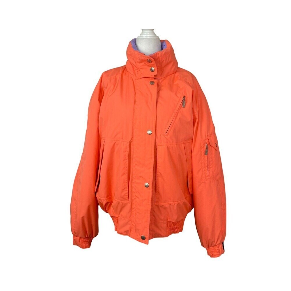 Killy France Ski Jacket Womens Size 10 Coral Lilac Full Zip Hooded Outdoors